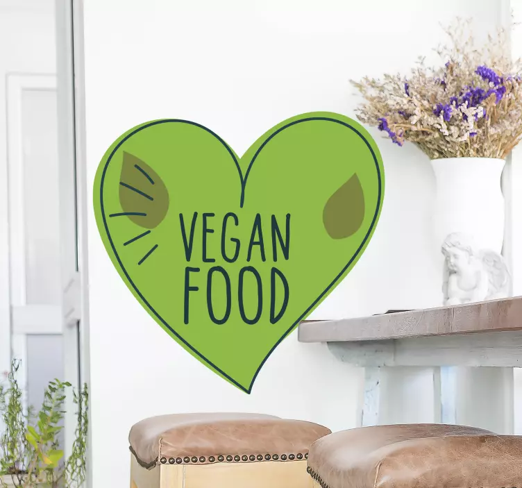 Adesivo officina Cibo vegano nel cuore - TenStickers