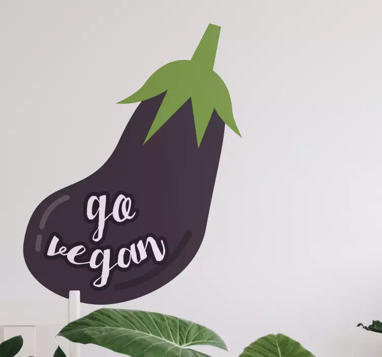 Adesivo officina Vai alle melanzane vegane - TenStickers