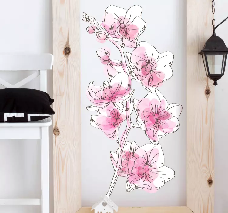 Adesivo murale orchidea acquerello - TenStickers