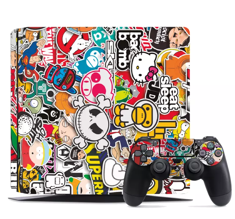 Skin Ps4 con icone dei cartoni animati - TenStickers