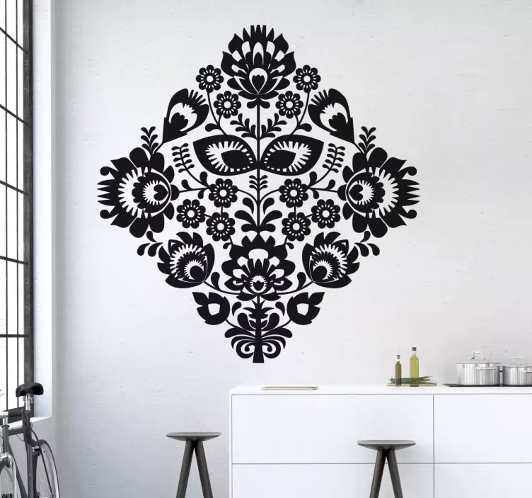 Adesivo murale ornamentale floreale - TenStickers