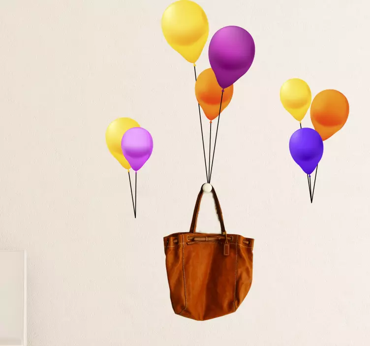 Adesivo murale palloncini effetto appendiabiti - TenStickers