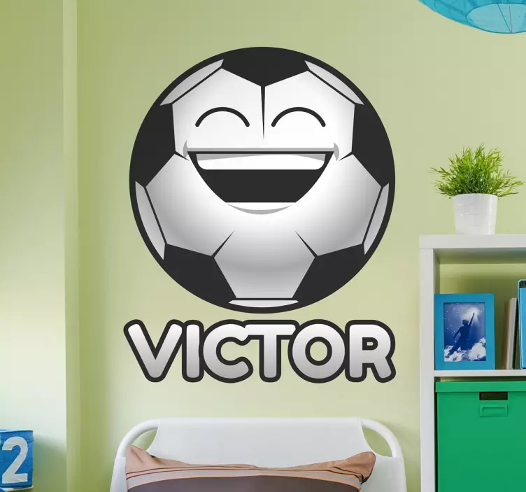 Adesivo murale pallone con nome personalizzato - TenStickers
