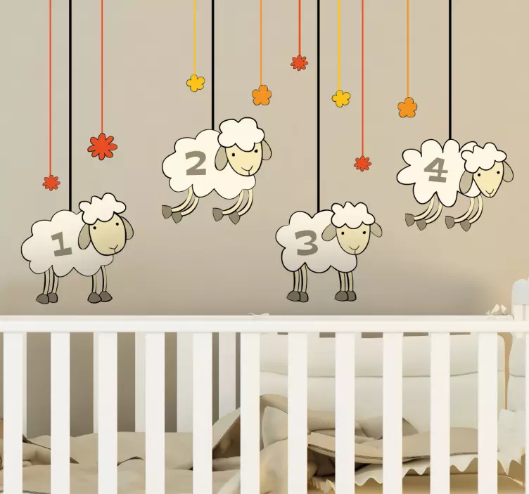 Adesivo murale Pecorelle Della Buonanotte - TenStickers