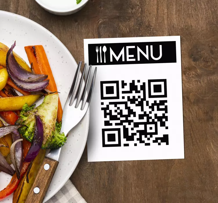 Adesivo personalizzato codice QR del menu  - TenStickers
