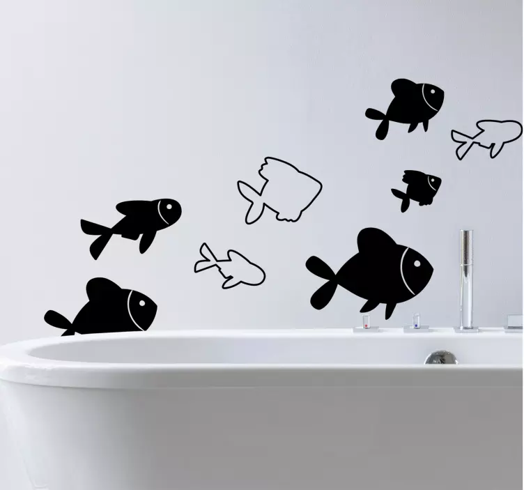 Adesivo bagno creature sottomarine stilizzate - TenStickers