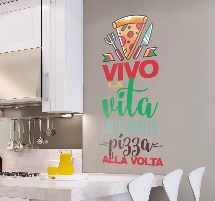 Adesivo cucina pizza frase - TenStickers
