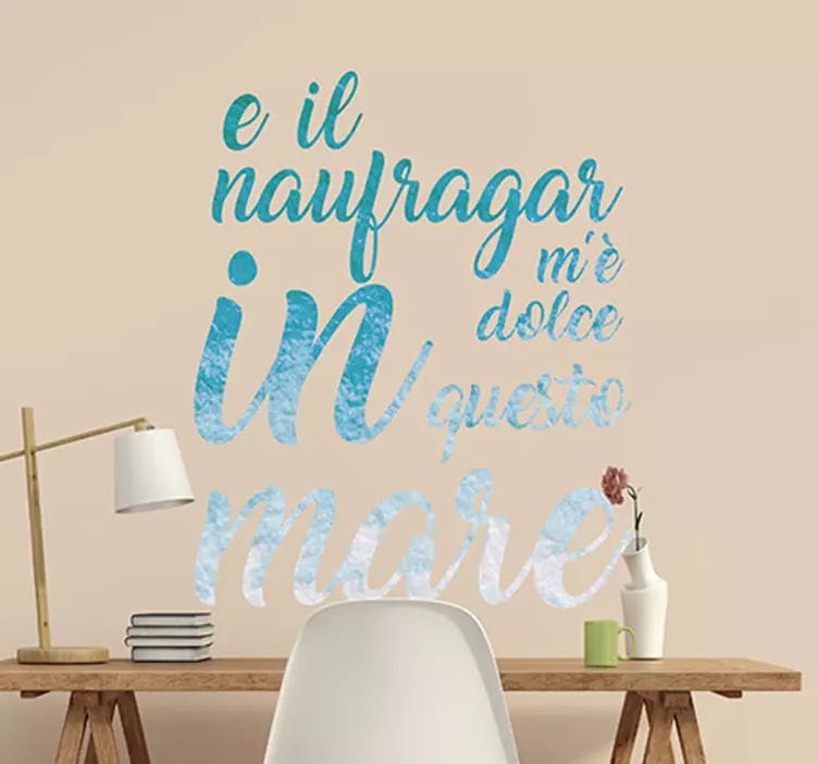 Adesivo murali soggiorno poesia Leopardi - TenStickers