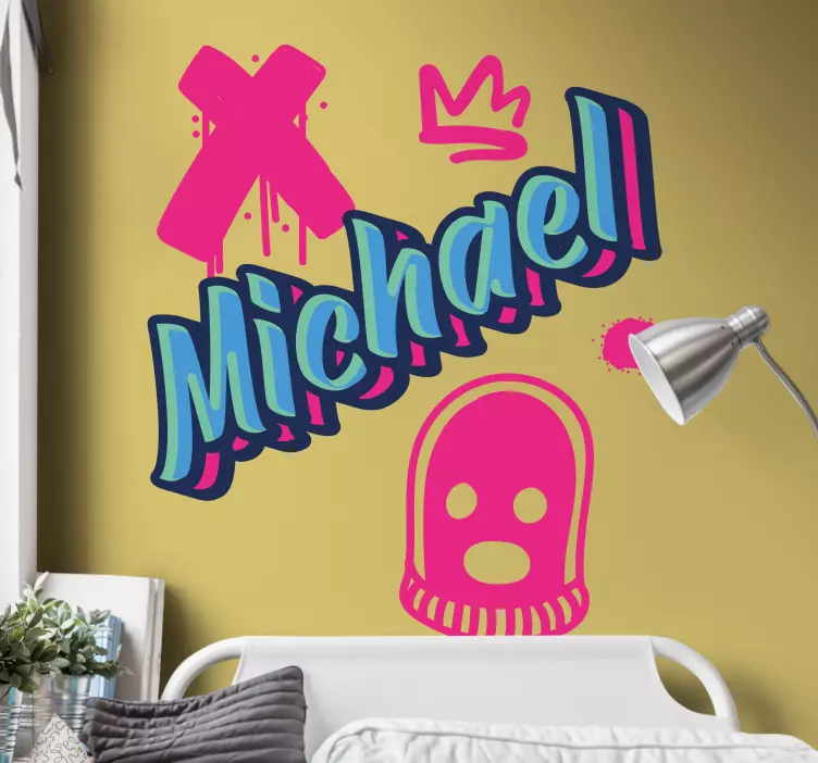 Adesivo murale ragazzi graffiti personalizzati di street art - TenStickers