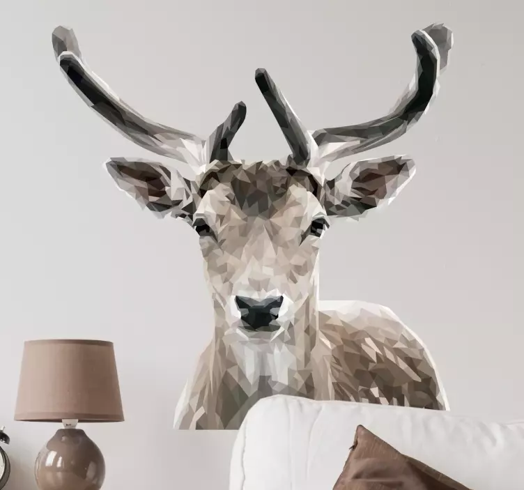 Adesivo murale ritratto cervo poligonale - TenStickers