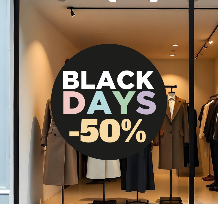 Adesivo Black Friday colorato personalizzato Black Days - TenStickers