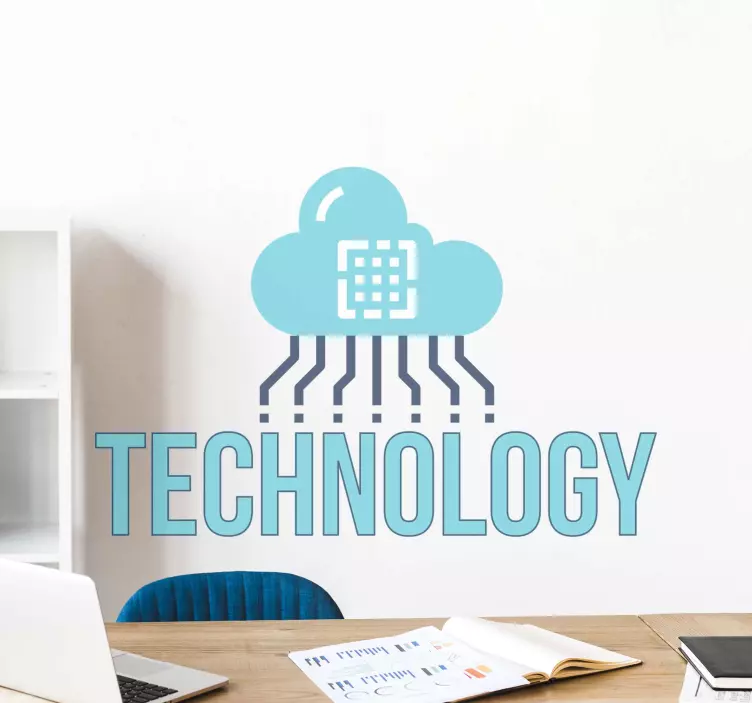 Adesivo murale rugby connessione dati cloud - TenStickers