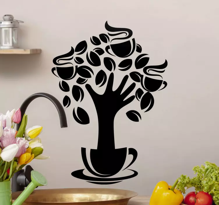 Adesivo murale rugby design albero del caffè - TenStickers