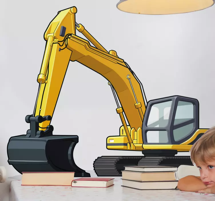 Adesivo murale rugby illustrazione veicolo da costruzione - TenStickers