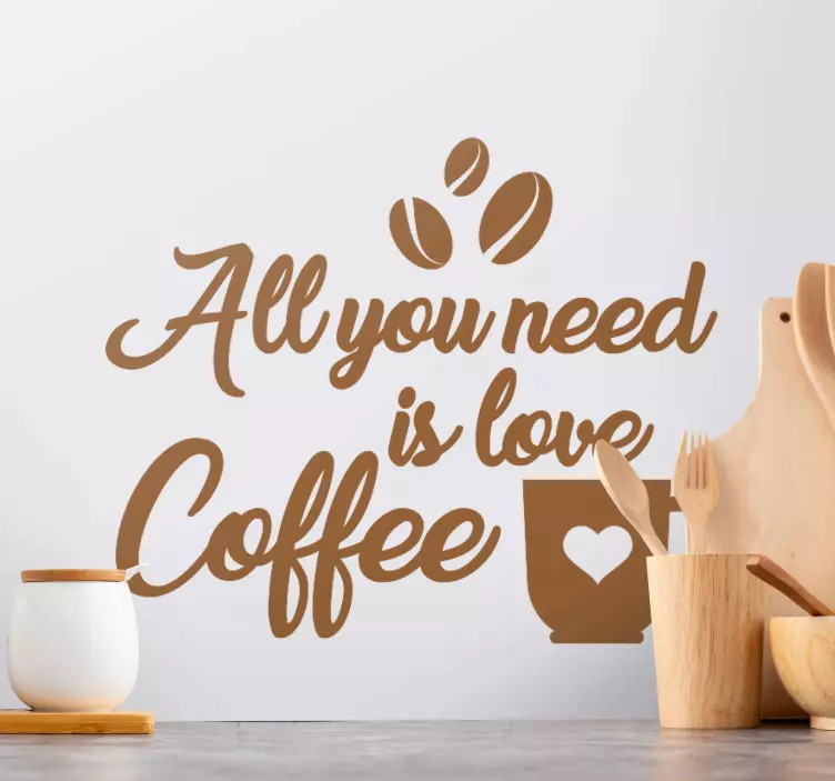 Adesivo murale rugby l'amore del caffè ha bisogno di te - TenStickers