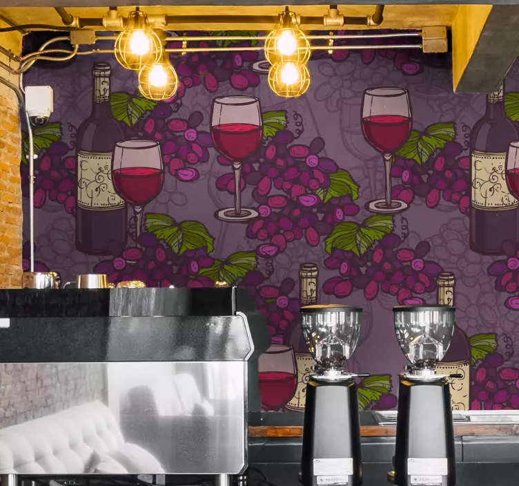 Adesivo murale rugby motivo bicchieri di vino - TenStickers