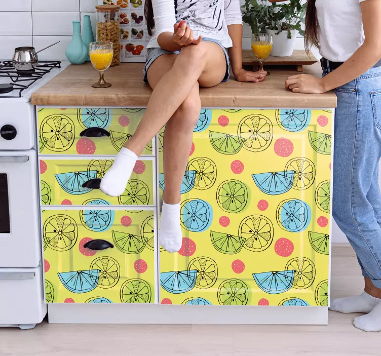 Adesivo murale rugby motivo fette di frutta - TenStickers