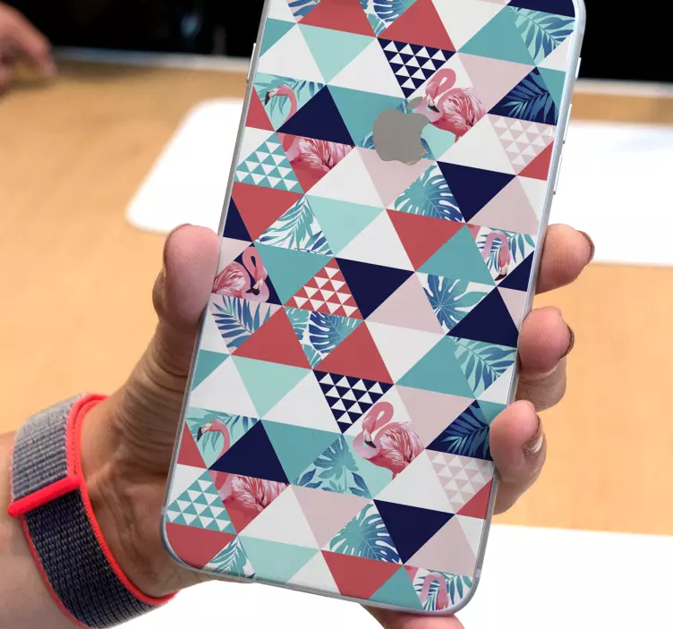 Adesivo murale rugby motivo triangoli fenicottero - TenStickers