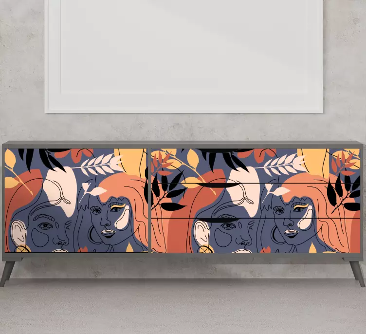 Adesivo murale rugby motivo volti stilizzati - TenStickers