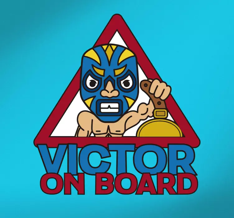 Adesivo murale rugby personaggio luchador avviso - TenStickers