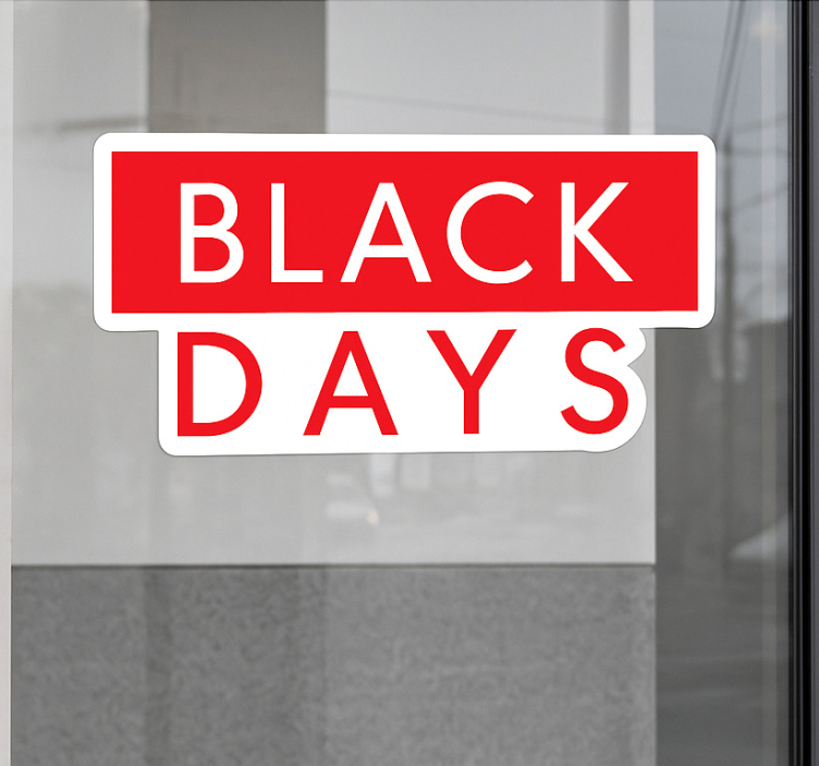 Adesivo Black Friday rosso e bianco Black Days - TenStickers