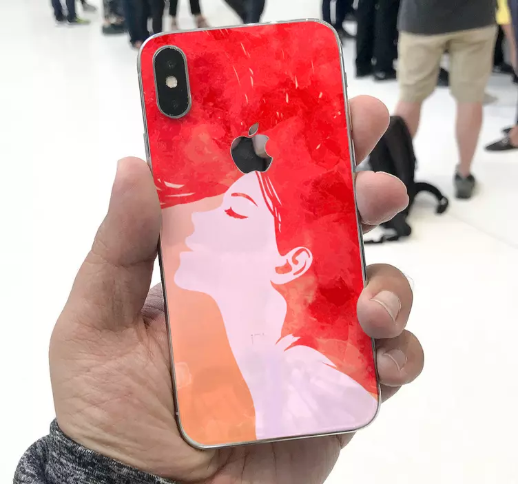 Adesivo murale rugby silhouette femminile rossa - TenStickers