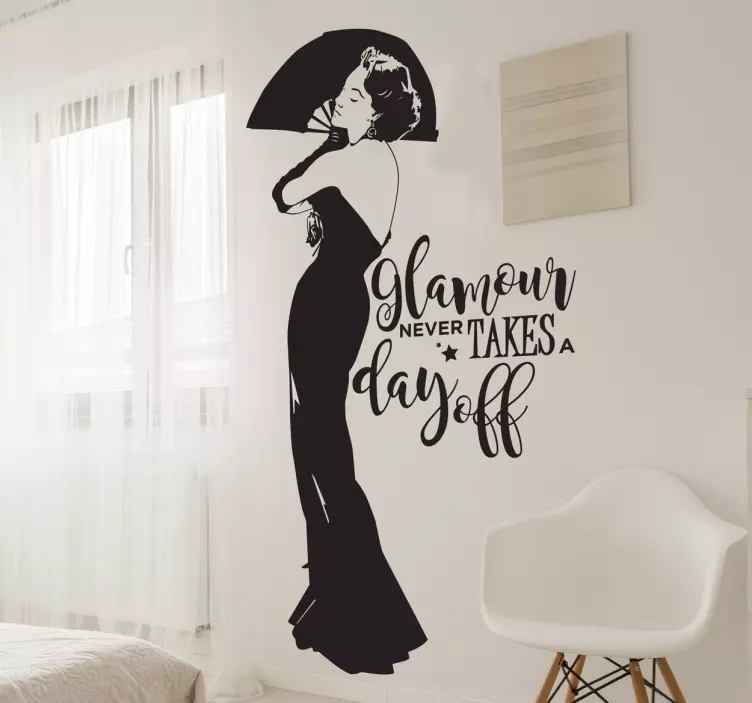 Adesivo murale sagoma donna con frase - TenStickers