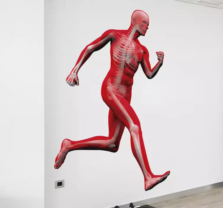 Adesivo murale scheletro in corsa - TenStickers