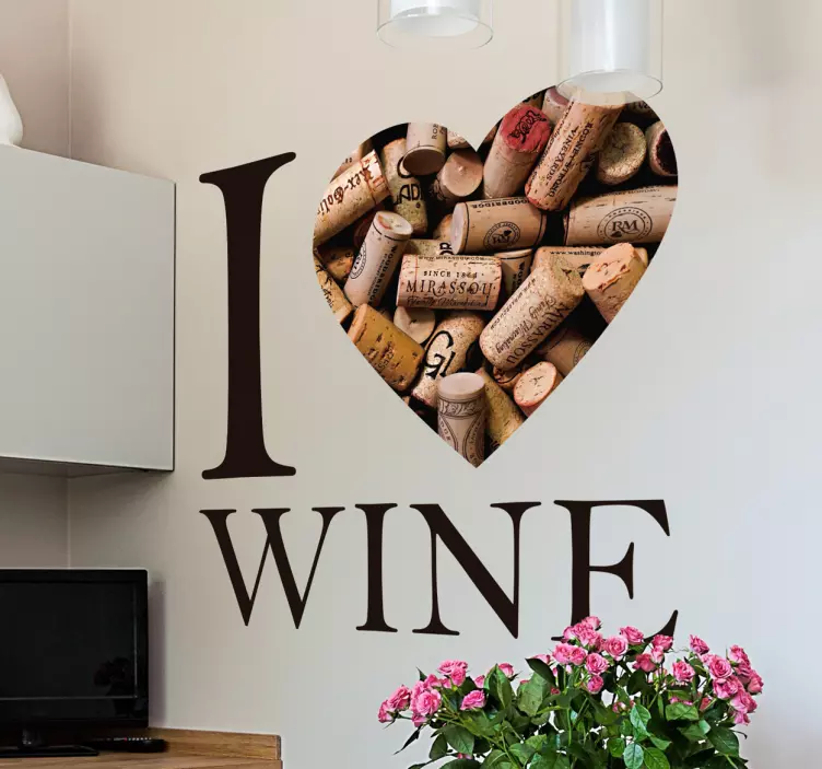 Adesivo murale scritta i love wine - TenStickers