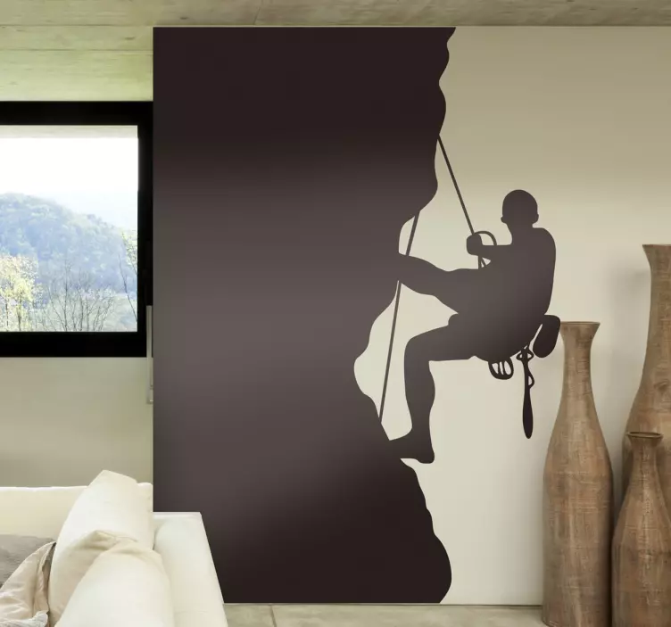 Adesivo murale silhouette scalatore - TenStickers
