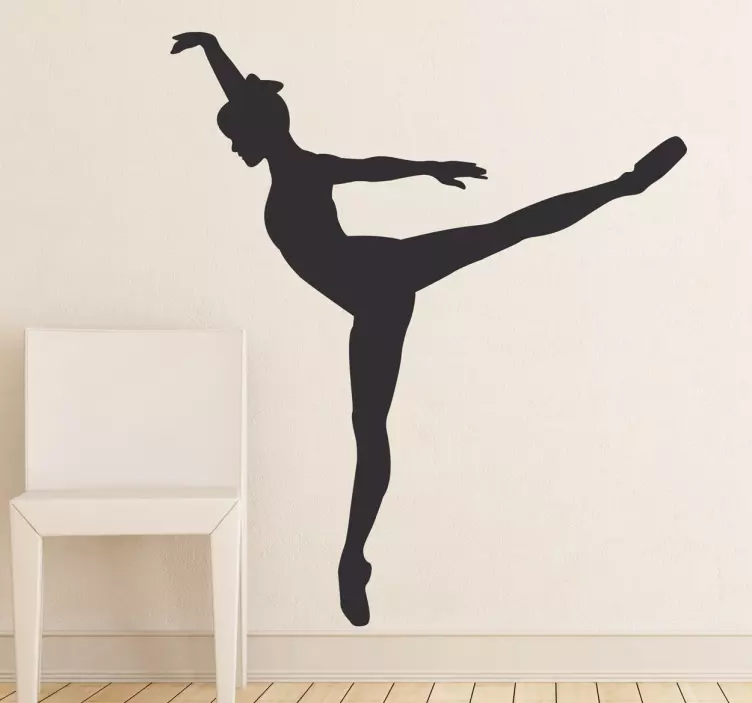 Adesivo murale silhoutte ballerina sulle punte - TenStickers