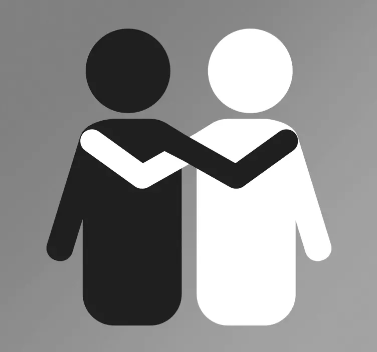 Adesivo murale solidale abbraccio - TenStickers