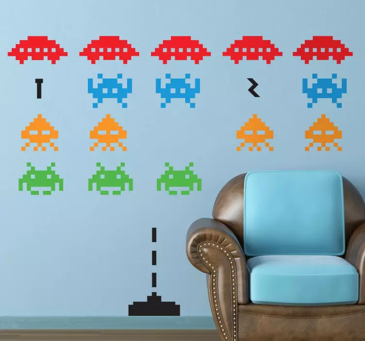 Adesivo Murale Space Invaders - TenStickers