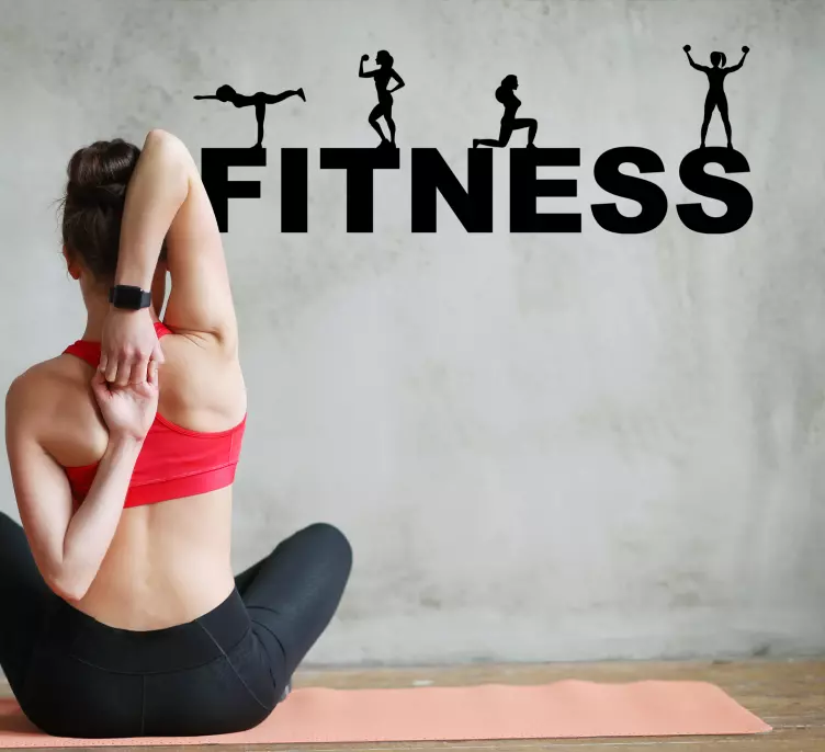Adesivo sportivo Fitness con formazione di sagome di donna - TenStickers