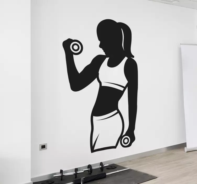 Adesivo sportivo Palestra donna che si allena - TenStickers