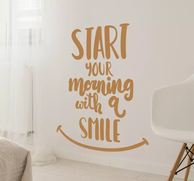Adesivo murale start your morning smile - TenStickers