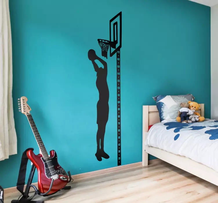 Adesivo murale stile basket con metro - TenStickers