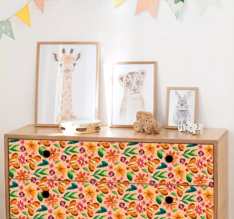 Carta adesiva per mobile piante e fiori - TenStickers