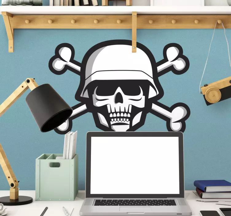 Adesivo murale Teschio Militare - TenStickers