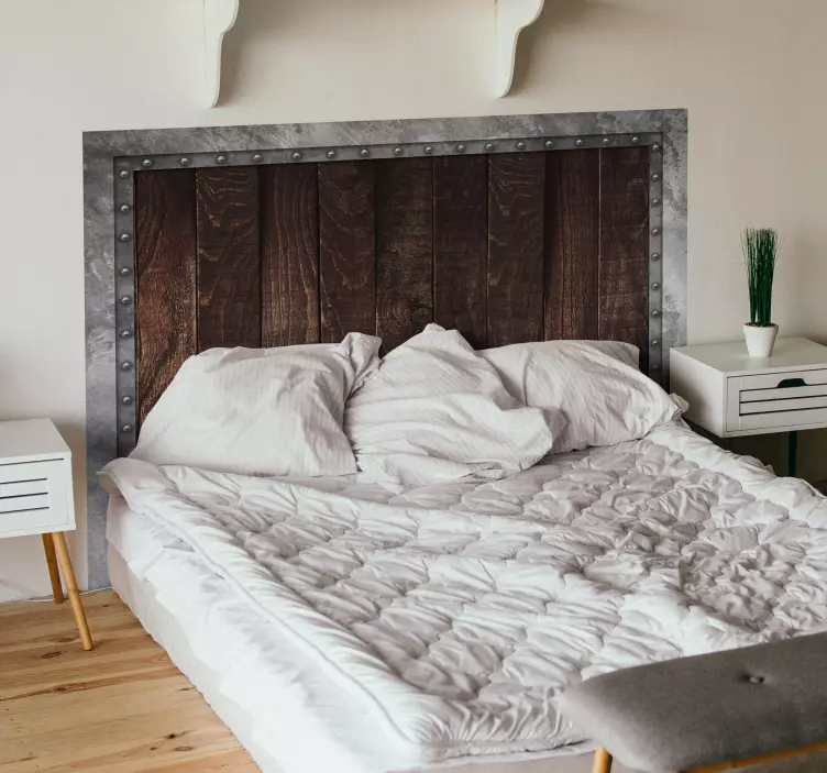 Adesivo murale testata grigia stile industriale - TenStickers