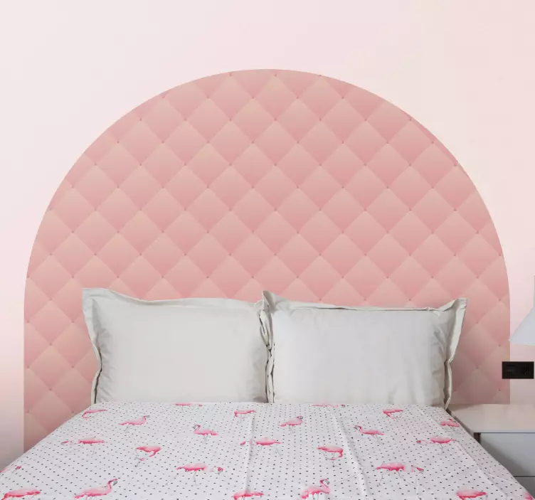 Adesivo murale testata letto ad arco rosa - TenStickers