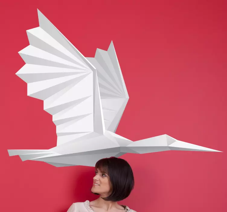 Adesivo murale uccello di carta - TenStickers