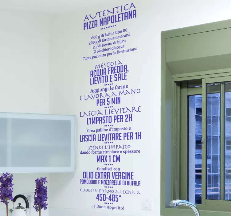 Adesivo cucina vera pizza napoletana - TenStickers