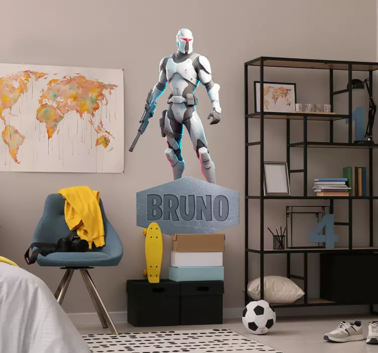 Adesivo videogioco guerriero cibernetico - TenStickers