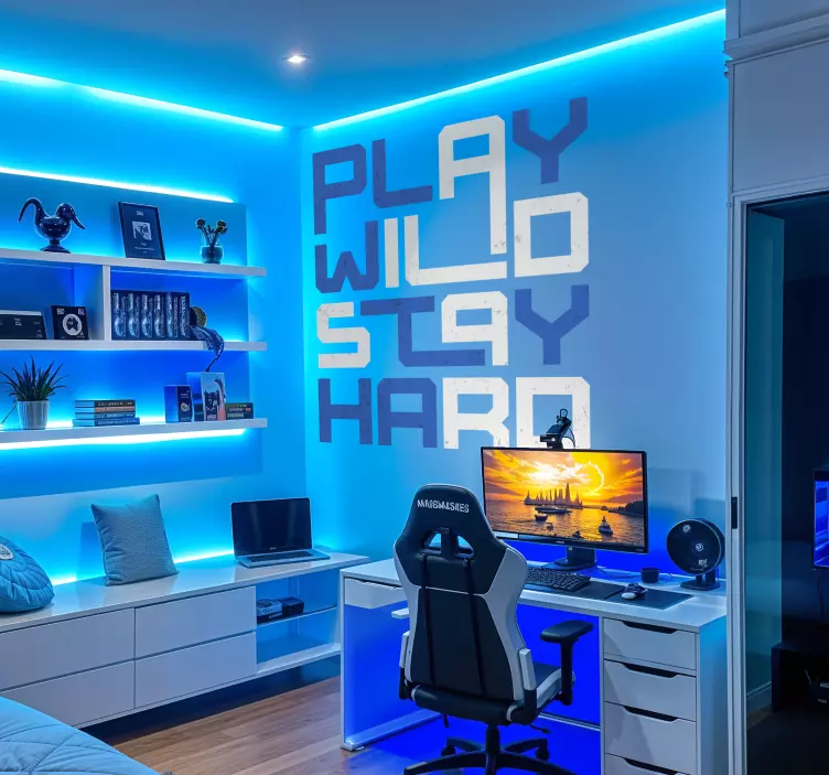 Adesivo videogioco play hard - TenStickers