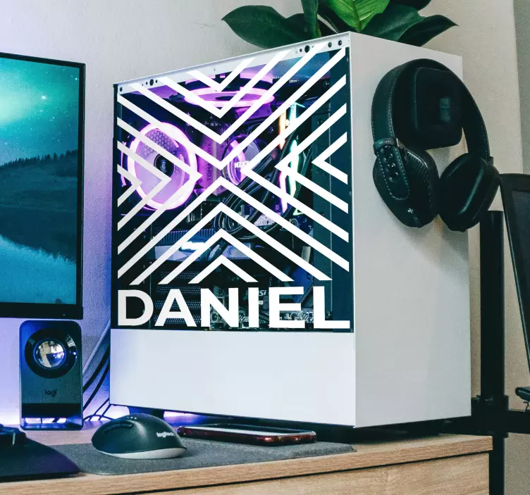 Adesivo videogioco righe con nome - TenStickers