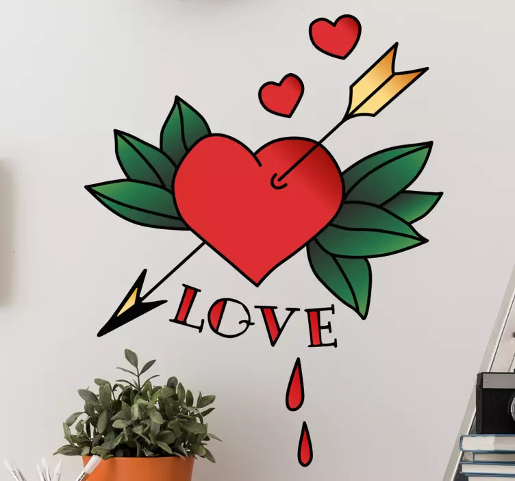 Adesivo murale vintage Love - TenStickers