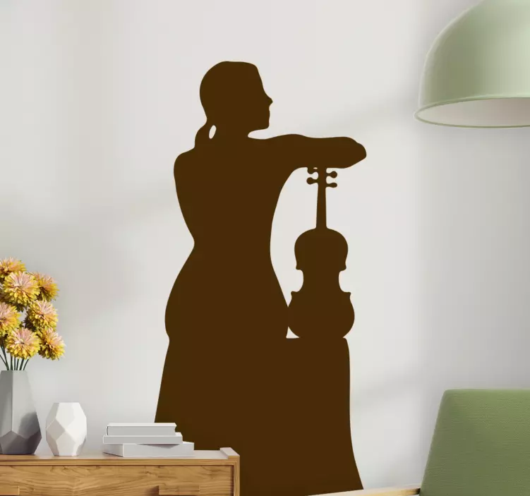 Adesivo musicale elegante sagoma di musicista - TenStickers