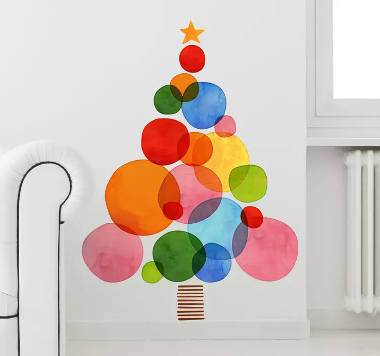 Adesivo natale albero di colori - TenStickers