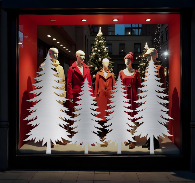 Adesivo natalizio alberi invernali - TenStickers